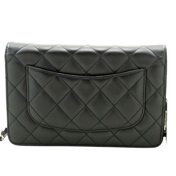 Chanel Wallet On Chain Black Leather Shoulder Bag (Pre-Owned) - Picture 2 of 12